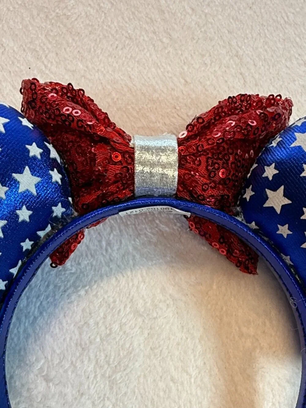 Disney Parks Red White Blue Stars & Stripes Patriotic Minnie Mouse Ears Headband